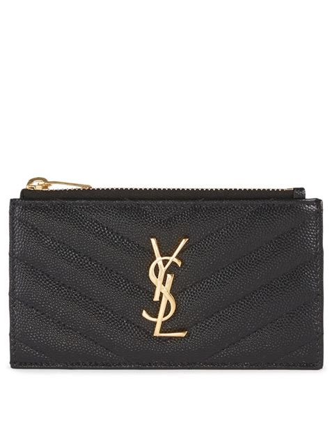 ysl card holder white|YSL card holder with zipper.